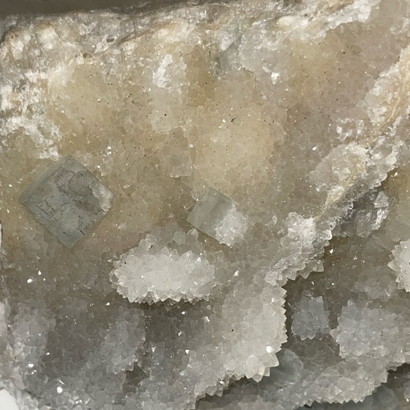 Cubic fluorite on Druze Quartz 💛HP💛 - Picture 5 of 16